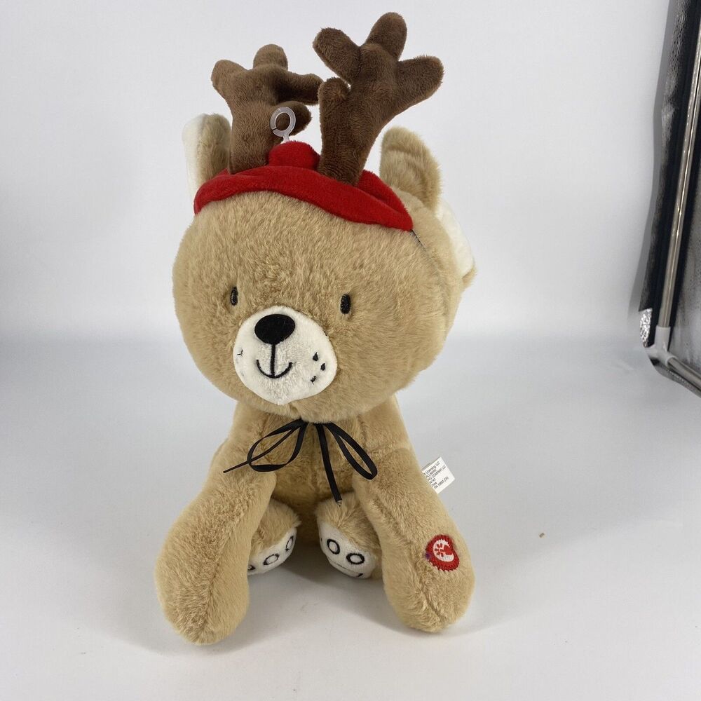 NEW Hallmark Christmas Singing Puppy Dog Plush Musical Reindeer Antlers
